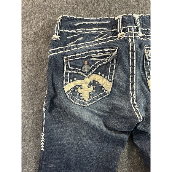 VTG Y2K Laguna Beach Jean Co 28x34 Embroidered Thick Stitch Low Rise Bootcut USA - Picture 11 of 13